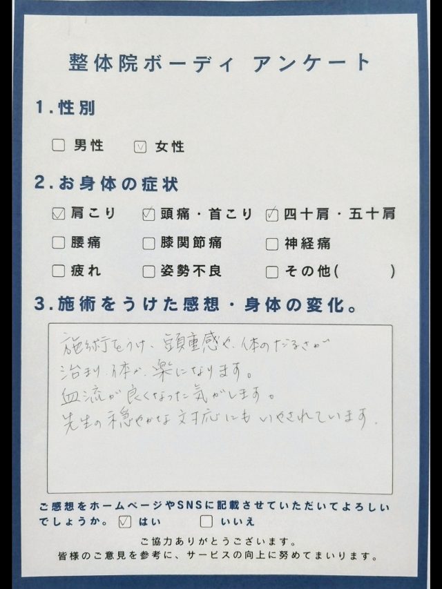 アンケート用紙